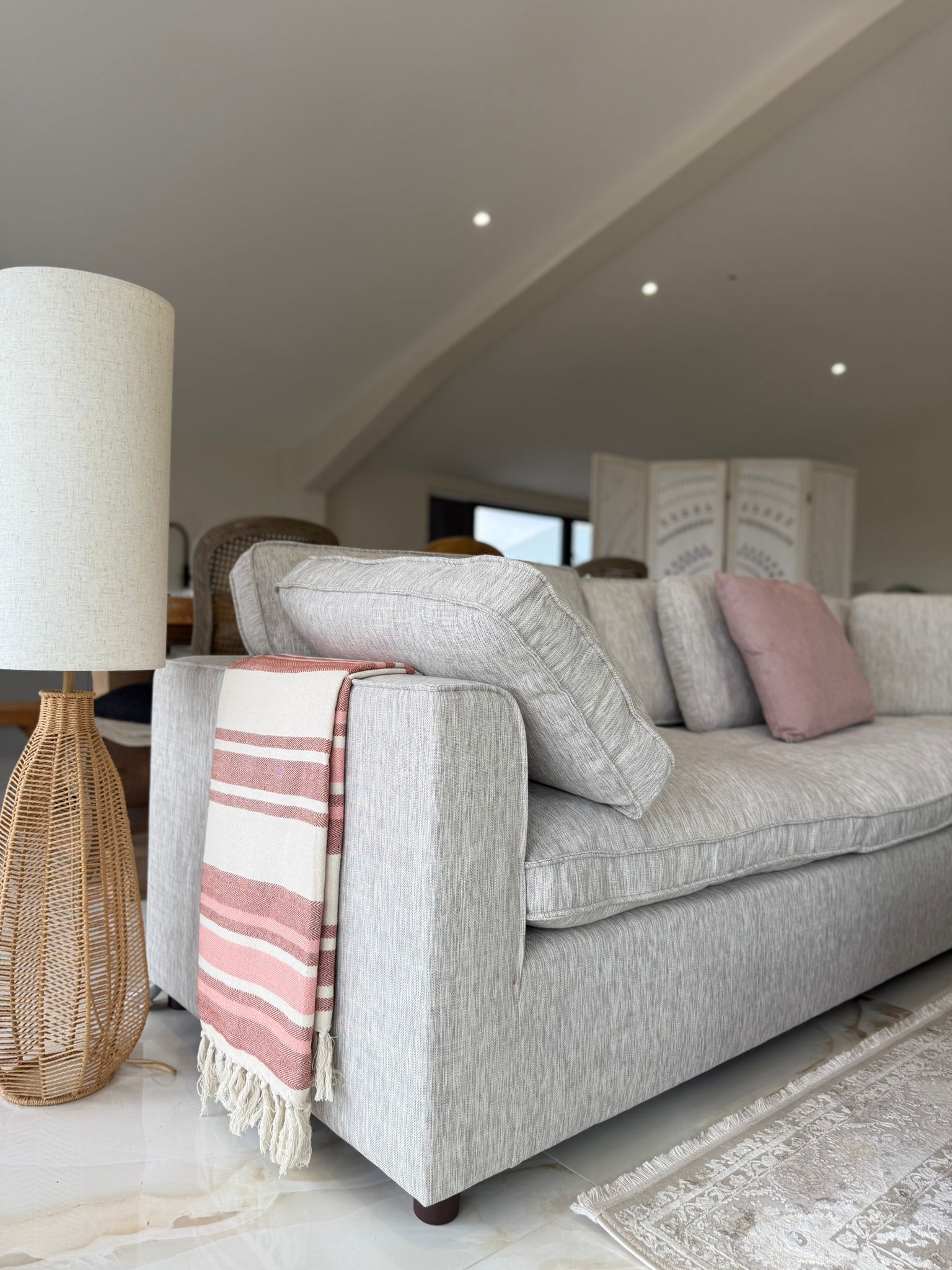 Santorini Sofa Grey Large Corner with Footstool