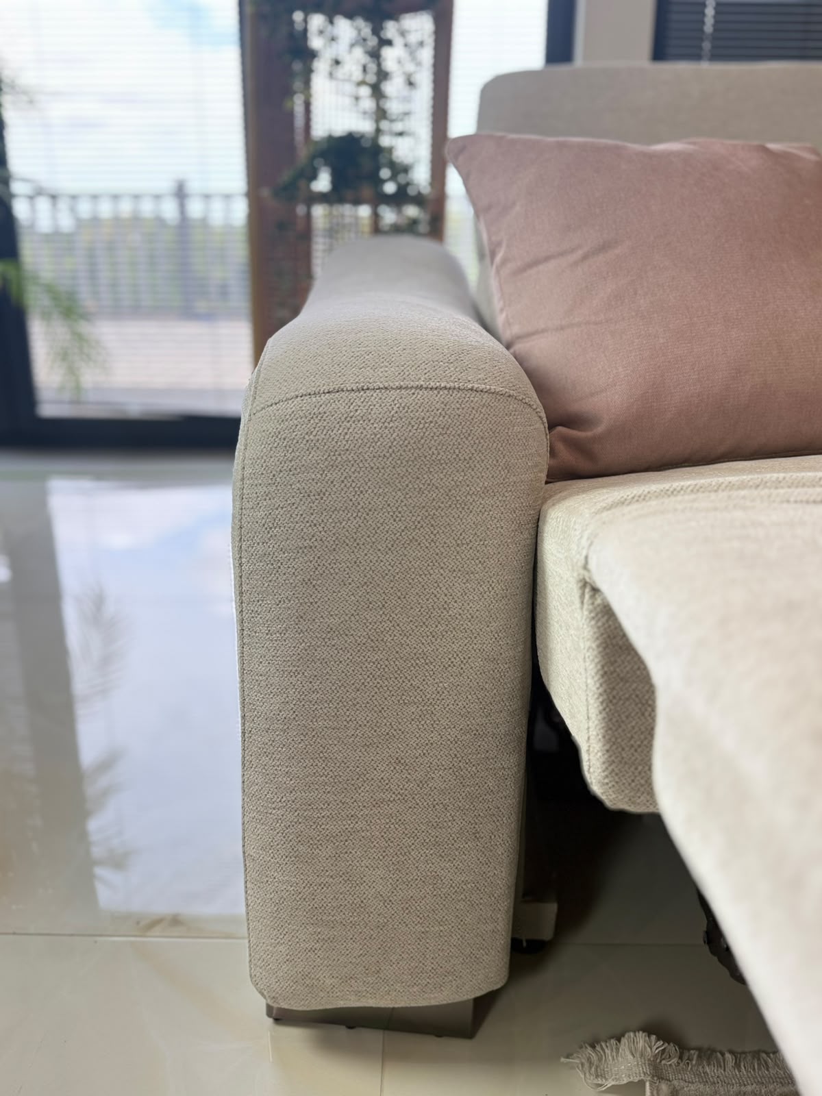 Ohio Electric Recliner Sofa Beige Large Corner